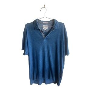 Lucky Brand Men’s True Indigo Cotton Polo Shirt Short  Sleeve Blue